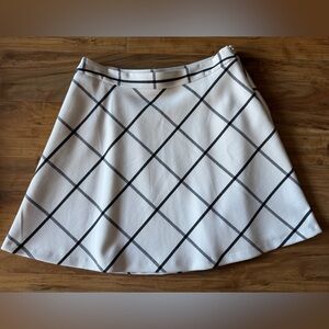 Loft black and white skater skirt